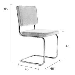 Eetkamerstoel ribstof retro - Zuiver Ridge Rib