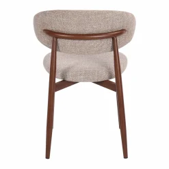 Eetkamerstoel walnoot met beige stof - Bodio Aimee
