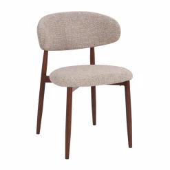 Eetkamerstoel walnoot met beige stof - Bodio Aimee