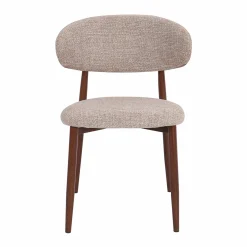 Eetkamerstoel walnoot met beige stof - Bodio Aimee