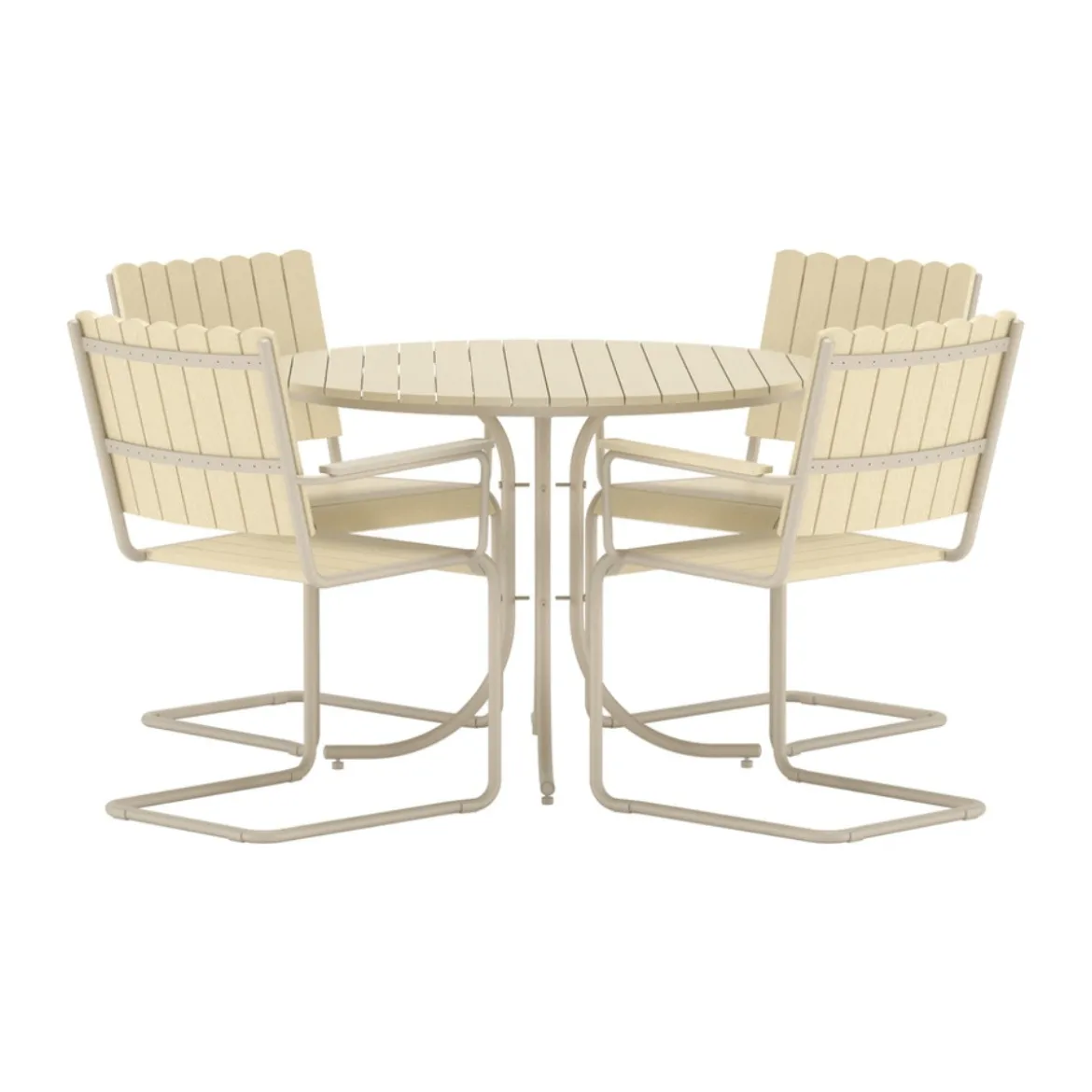Eetset beige voor 4 personen - Lavis Holmsund