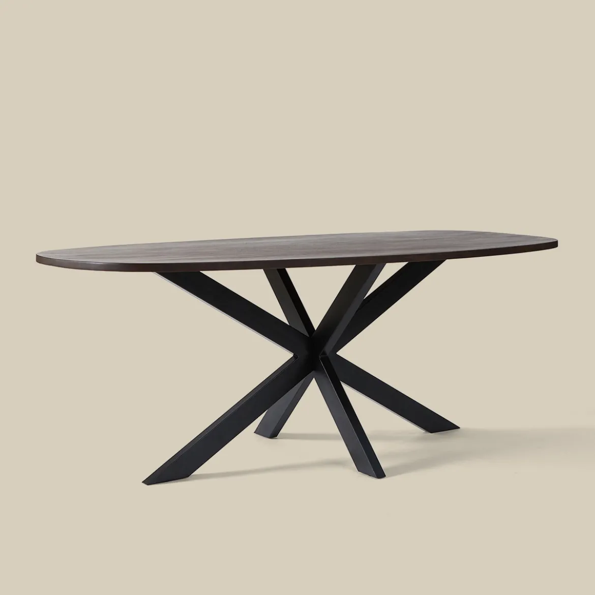 Eettafel bruin hout met spinpoot - Bodio Ivy