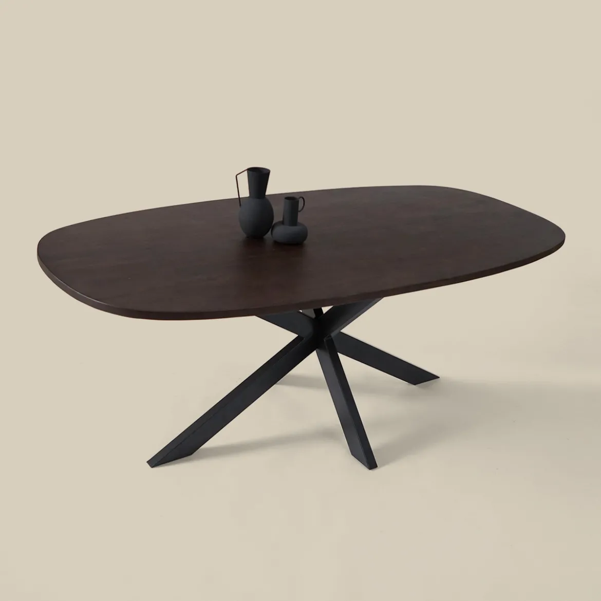 Eettafel bruin hout met spinpoot - Bodio Ivy