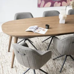 Eettafel gerookt eiken met ronde hoeken - Eleonora Elijah