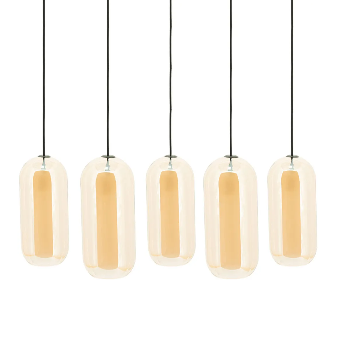 Eettafel hanglamp amberglas - By-Boo Shona Rectangular