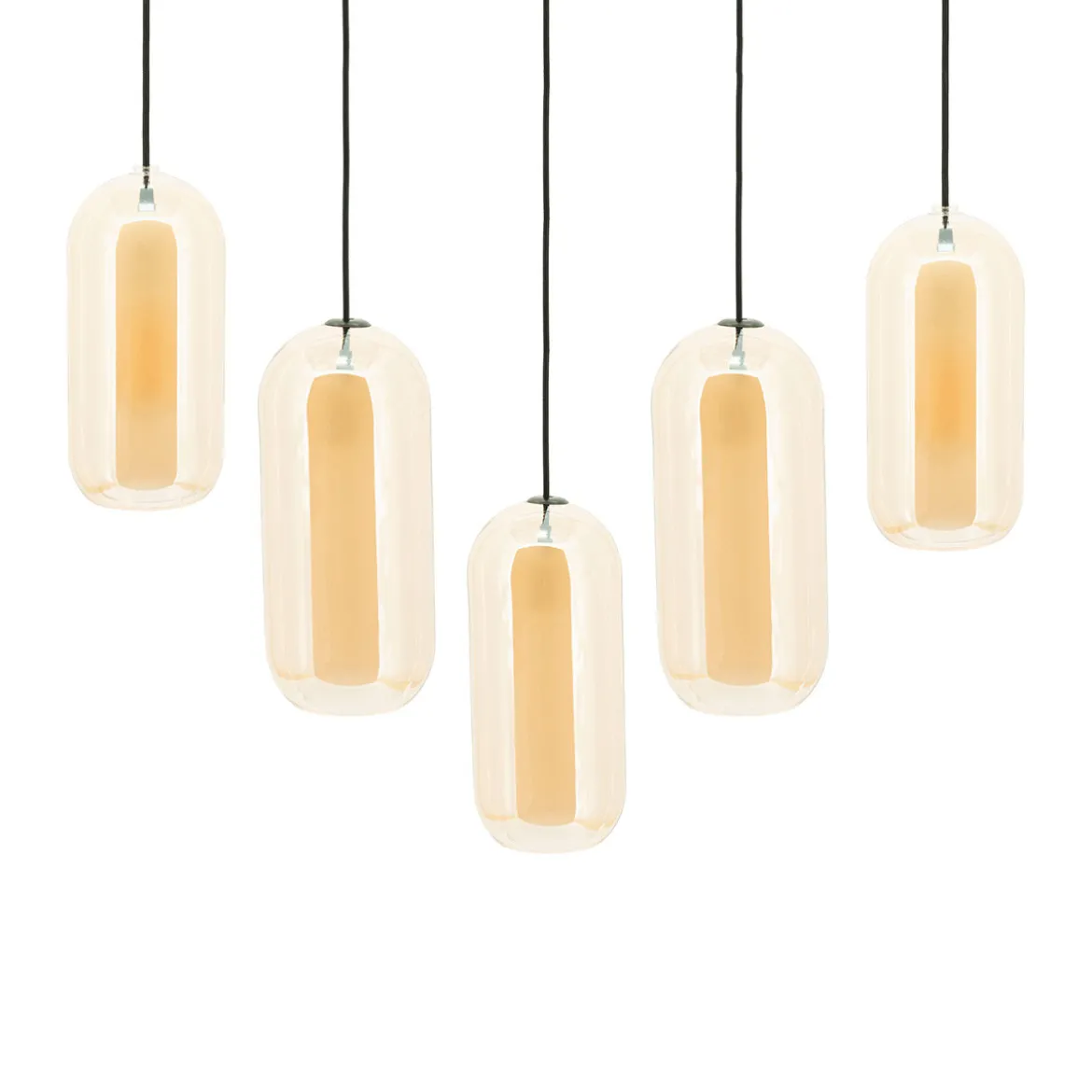 Eettafel hanglamp amberglas - By-Boo Shona Rectangular