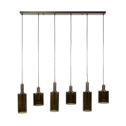 Eettafel hanglamp brons glas - Santa Sepiora