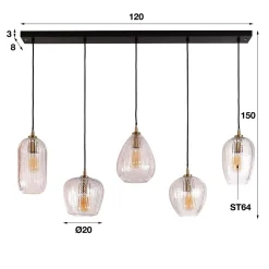 Eettafel hanglamp klassiek - Santa Diamond Grain
