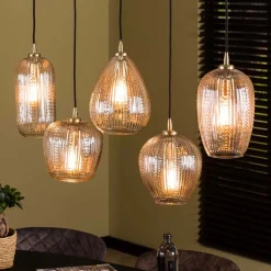 Eettafel hanglamp klassiek - Santa Diamond Grain