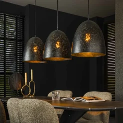Eettafel hanglamp 3 lichts charcoal - Santa Kosmos