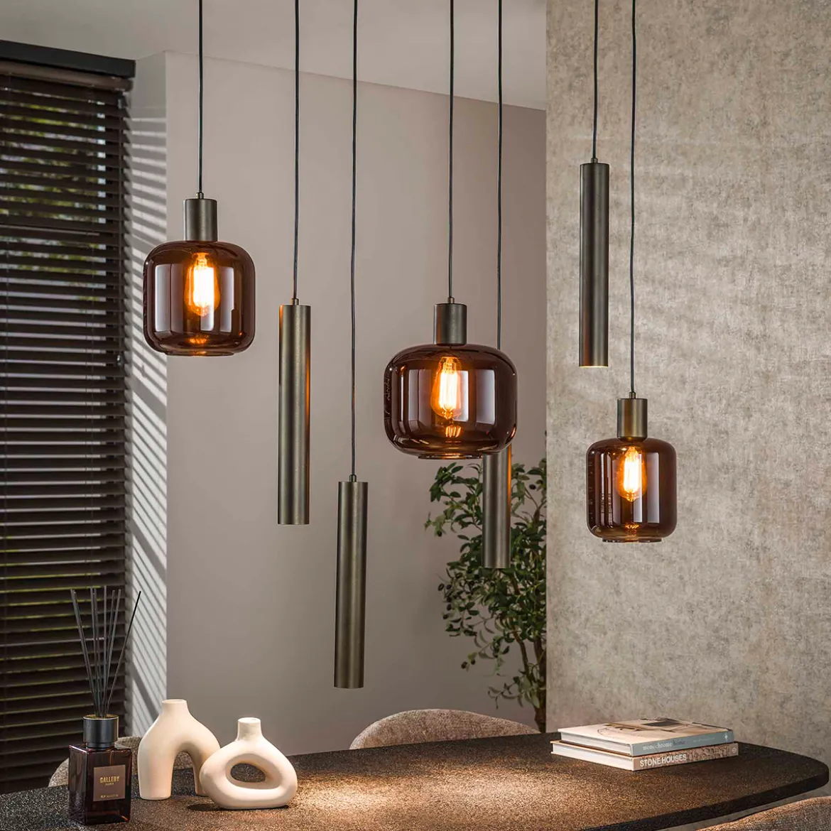 Eettafel hanglamp modern design - Santa Bronza