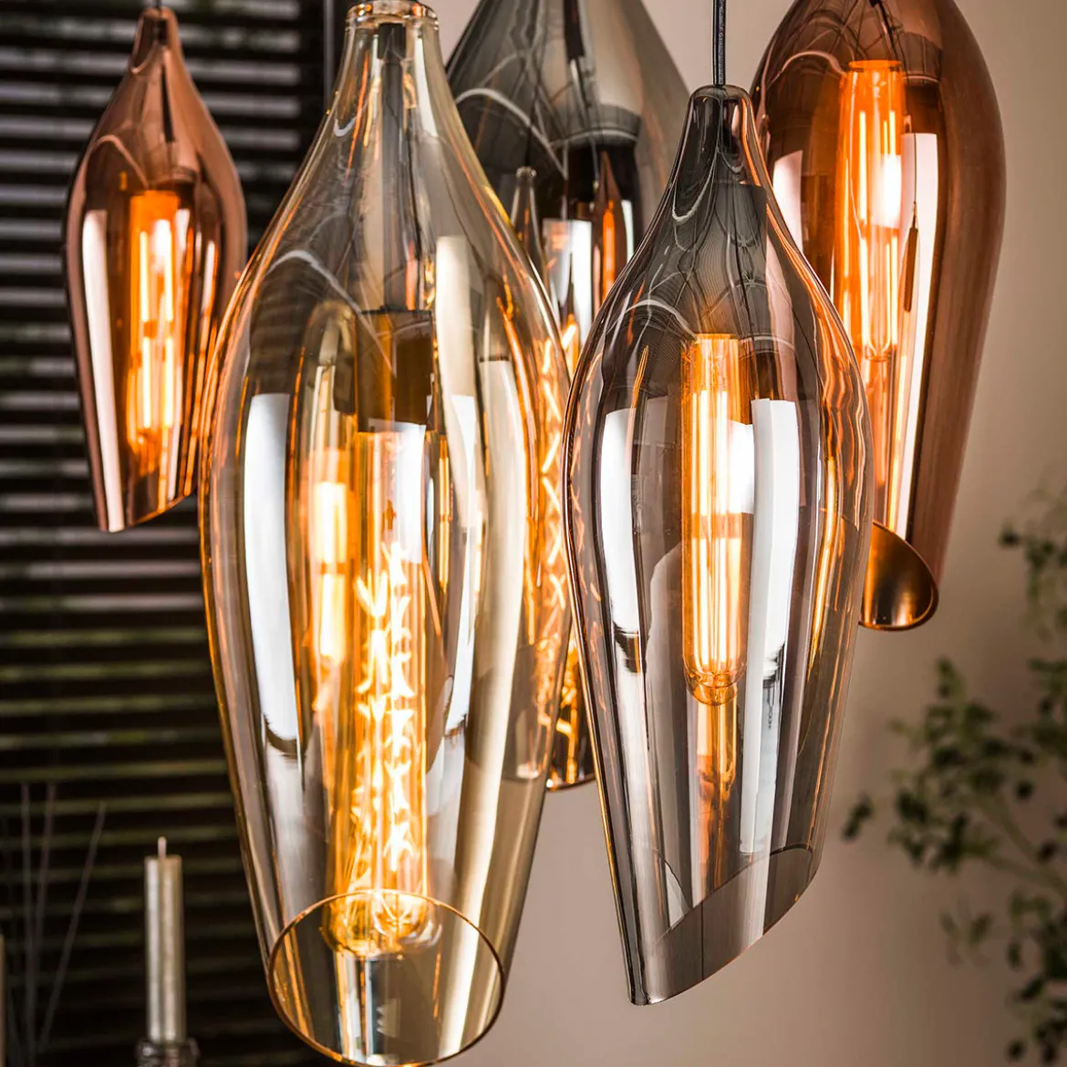 Eettafel lamp druppel gekleurd glas - Santa Cocoon