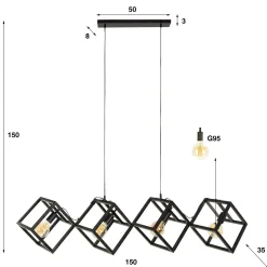 Eettafel lamp kubus metaal - Santa Kubus