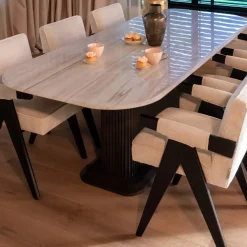 Eettafel marmer en donker hout - Richmond Interiors Mayfield