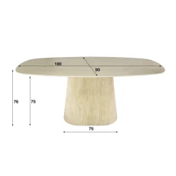Eettafel met ovale blad - Giani Centro