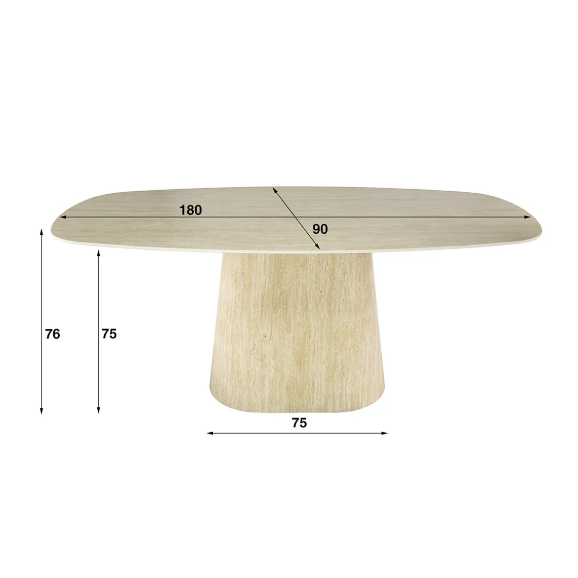 Eettafel met ovale blad - Giani Centro
