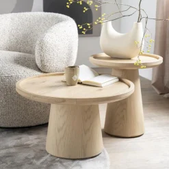 Eiken bijzettafel rond - Eleonora Leia