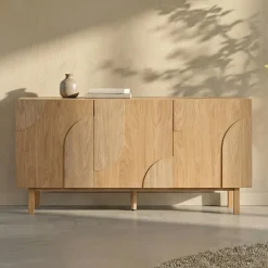 Eiken dressoir met 3D vormen - Bodio Mare