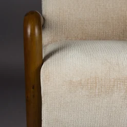Fauteuil met houten armleuning - Dutchbone Robinson