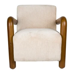 Fauteuil met houten armleuning - Dutchbone Robinson