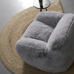 Fauteuil zachte vacht grijs - Bodio Fluff