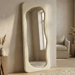 Gestoffeerde spiegel teddy organisch - Bodio Shapes