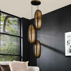 Getrapte hanglamp brons met gaatjes - Santa Cosmic