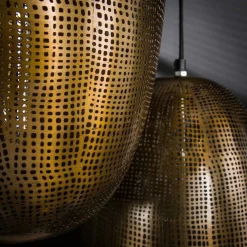 Getrapte hanglamp brons met gaatjes - Santa Cosmic