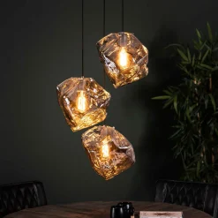 Glazen hanglampen steenvorm - Santa Rock