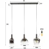 Glazen hanglamp zilver grijs - Santa Zenith