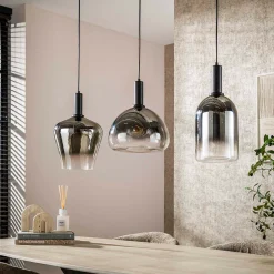 Glazen hanglamp zilver grijs - Santa Zenith