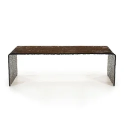 Glazen salontafel retro bruin - By-Boo Ripple