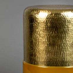 Gouden bijzettafel met glas - Dutchbone Cave