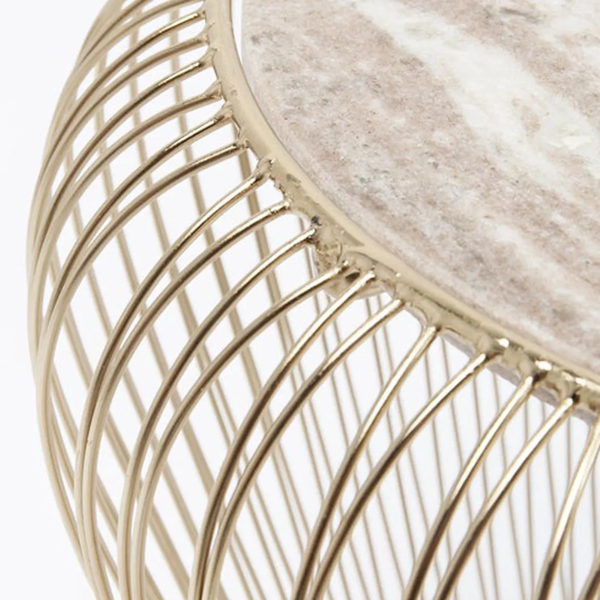 Gouden bijzettafel met marmer - Kare Design Beam Grey