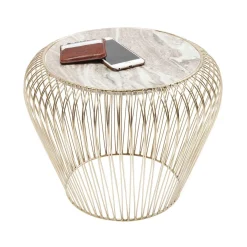 Gouden bijzettafel met marmer - Kare Design Beam Grey