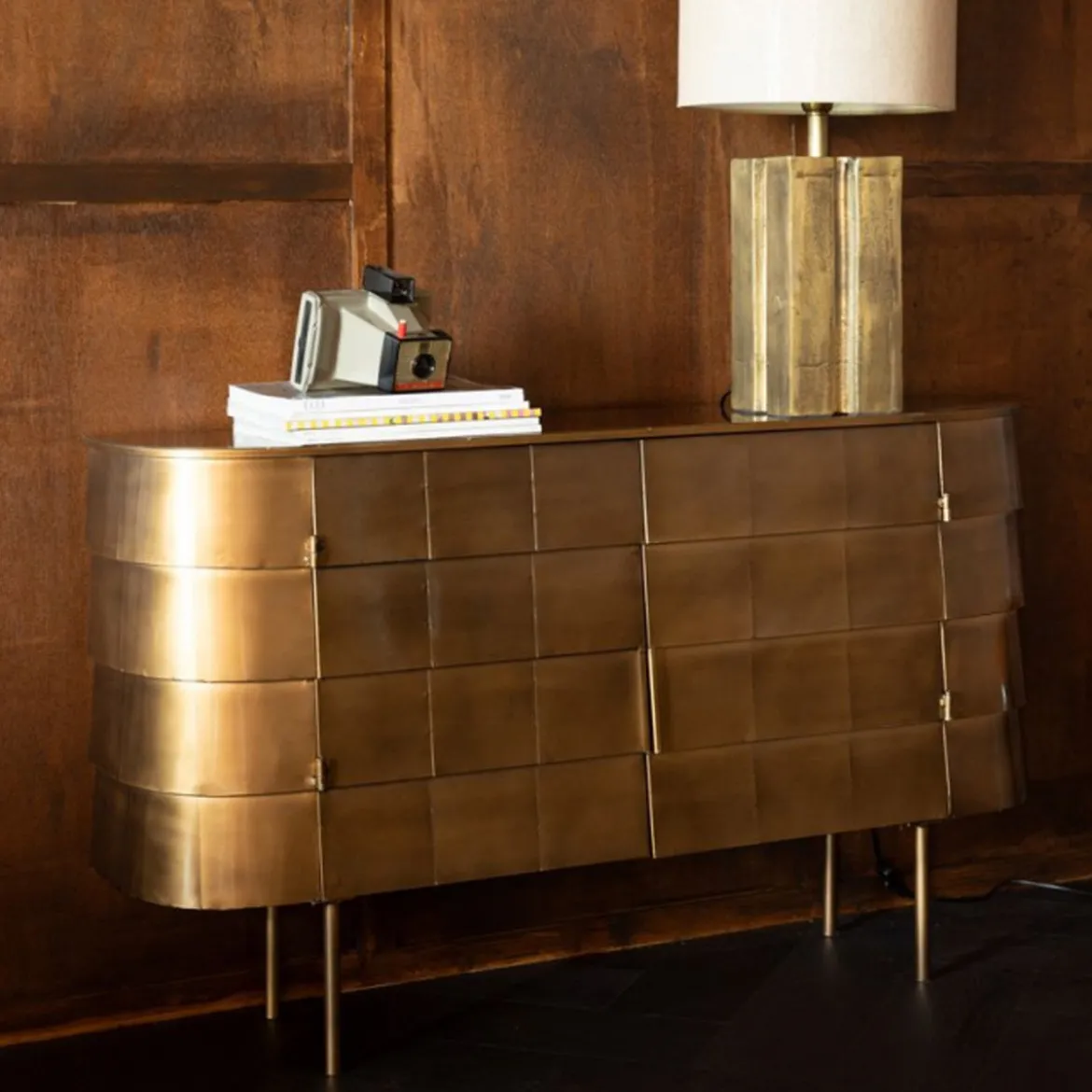 Gouden dressoir ovaal - Dutchbone Hanna