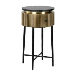 Gouden nachtkastje met ribbels - Richmond Interiors Ironville