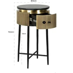 Gouden nachtkastje met ribbels - Richmond Interiors Ironville