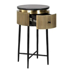 Gouden nachtkastje met ribbels - Richmond Interiors Ironville