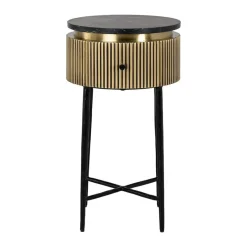 Gouden nachtkastje met ribbels - Richmond Interiors Ironville