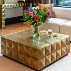 Gouden salontafel vierkant - Richmond Interiors Collada
