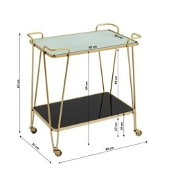 Gouden serveertrolley - Kare Design West Coast