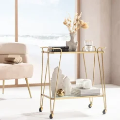 Gouden serveertrolley - Kare Design West Coast