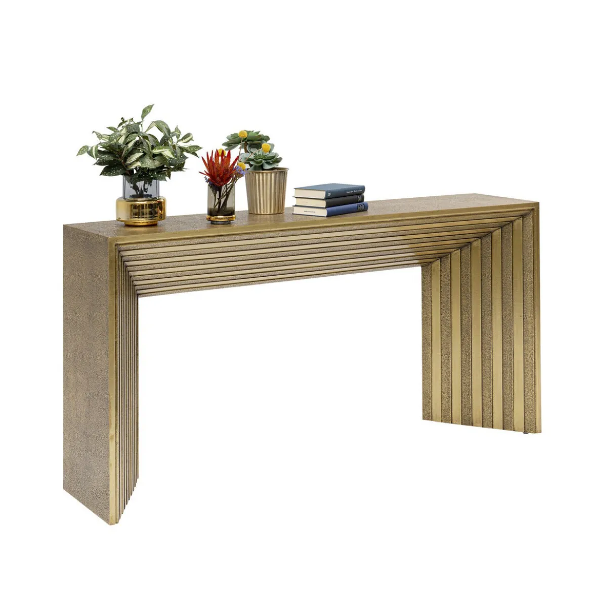 Gouden sidetable houtsnijwerk - Kare Design Malaga