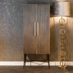 Gouden wandkast ribbelmotief - Richmond Interiors Ironville