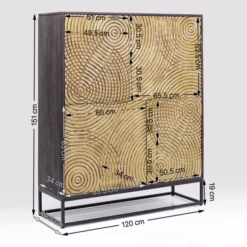 Gouden wandkast snijwerk - Kare Design Circulo