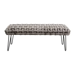 Grijs bankje gewoven fluweel - Kare Design Weave Grey