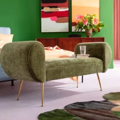 Groen bankje met goud - Kare Design Trono