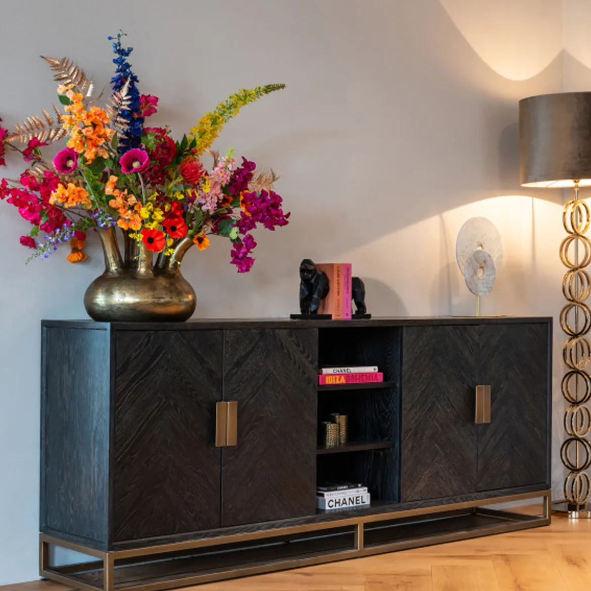 Groot dressoir zwarte visgraat - Richmond Interiors Blackbone