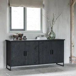 Groot dressoir zwart teak - DTP Home Timeless Back Beam